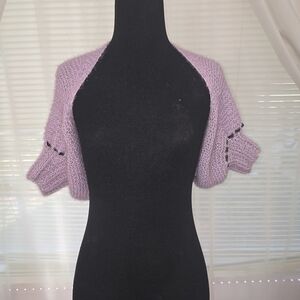 Handmade Crochet Sparkly Purple Cute Shrug Bolero S